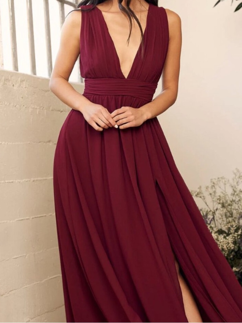 Lulu's Heavenly Hues Burgundy Maxi Dress